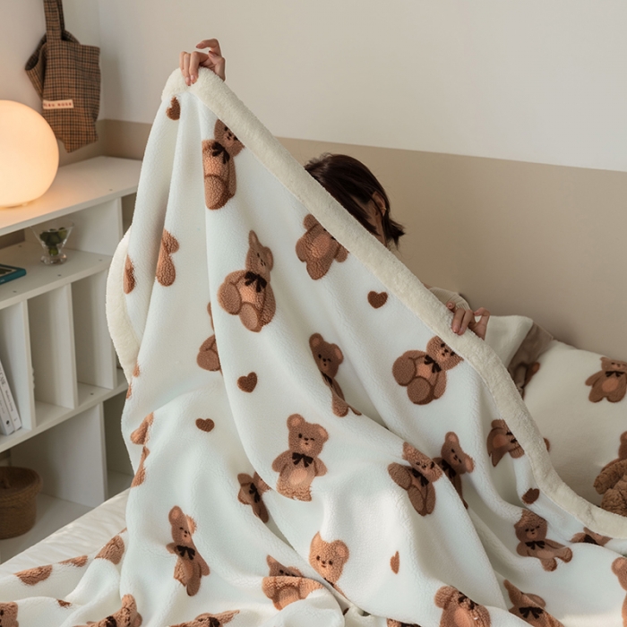 91家纺网 家纺一手货源 找家纺 （总）澳梵家居 2022新款ins网红小颗粒羊羔绒双面绒毛毯