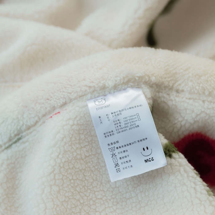 91家纺网 家纺一手货源 找家纺 澳梵家居 2021新款ins网红小颗粒羊羔绒双面绒毛毯 清晨玫瑰