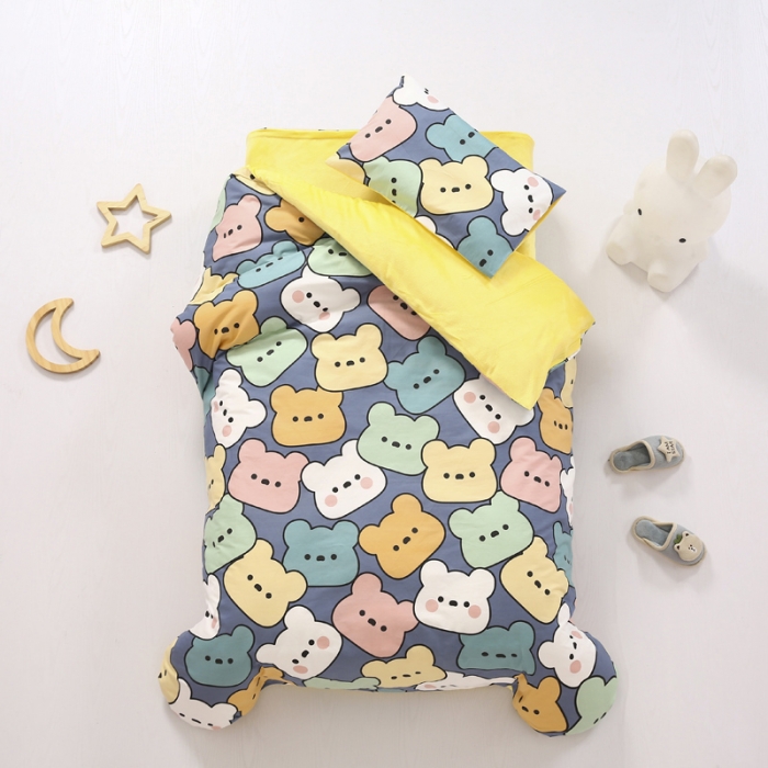 91家纺网 家纺一手货源 找家纺 鱼宝 2021新款棉加绒幼儿园多件套 贝斯熊