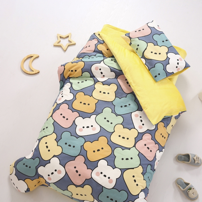 91家纺网 家纺一手货源 找家纺 鱼宝 2021新款棉加绒幼儿园多件套 贝斯熊