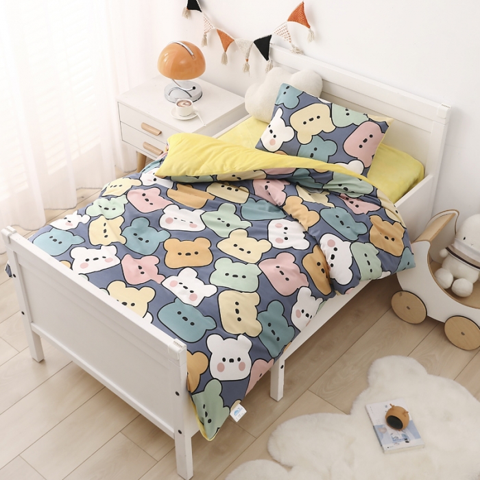 91家纺网 家纺一手货源 找家纺 鱼宝 2021新款棉加绒幼儿园多件套 贝斯熊