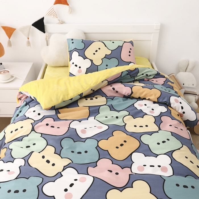 91家纺网 家纺一手货源 找家纺 鱼宝 2021新款棉加绒幼儿园多件套 贝斯熊