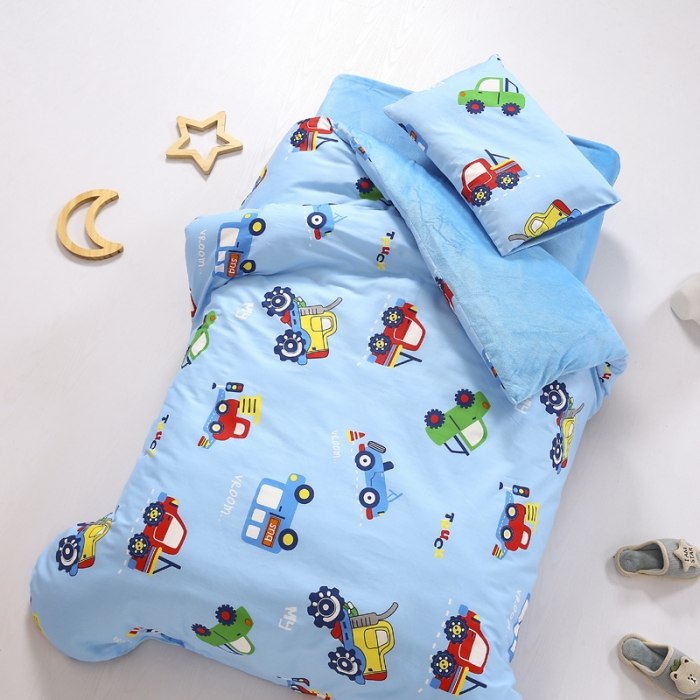 91家纺网 家纺一手货源 找家纺 鱼宝 2021新款棉加绒幼儿园多件套 都市汽车