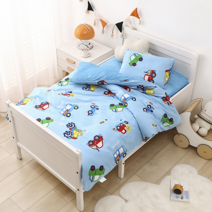 91家纺网 家纺一手货源 找家纺 鱼宝 2021新款棉加绒幼儿园多件套 都市汽车