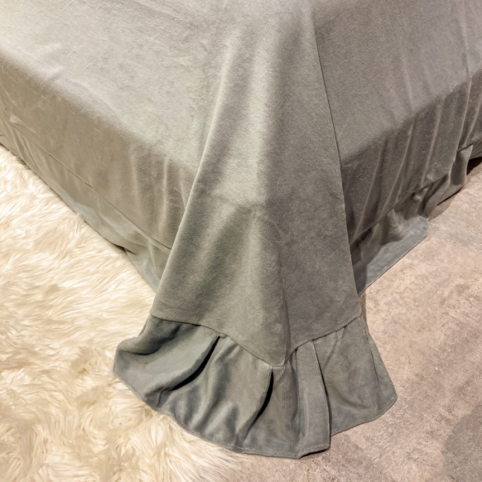 91家纺网 家纺一手货源 找家纺 眠帛 2021新款牛奶绒印花宽边拼角四件套 春华秋实