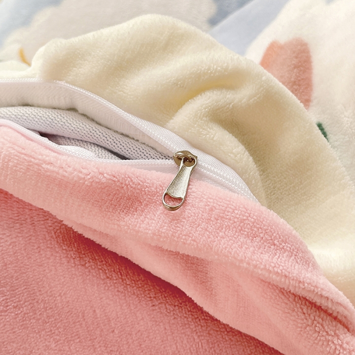 91家纺网 家纺一手货源 找家纺 眠帛 2021新款小清新花边款牛奶绒四件套 心朵