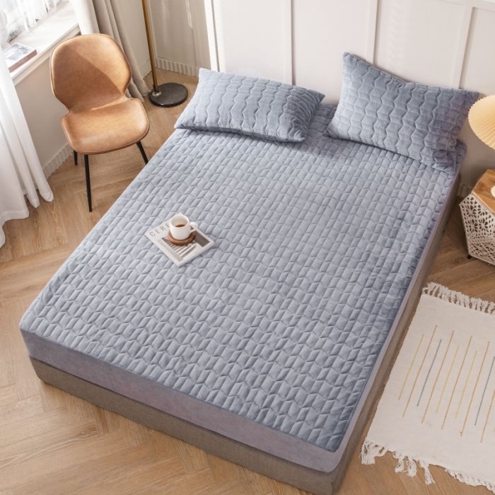 91家纺网 家纺一手货源 找家纺 (总）小米笠 2021新款牛奶绒夹棉床笠