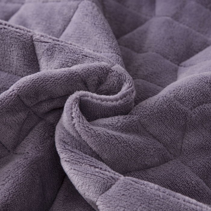 91家纺网 家纺一手货源 找家纺 小米笠 2021新款牛奶绒夹棉床笠 酱紫