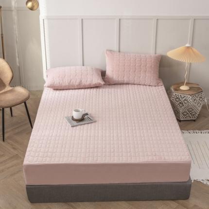 小米笠 2021新款牛奶绒夹棉床笠 藕玉