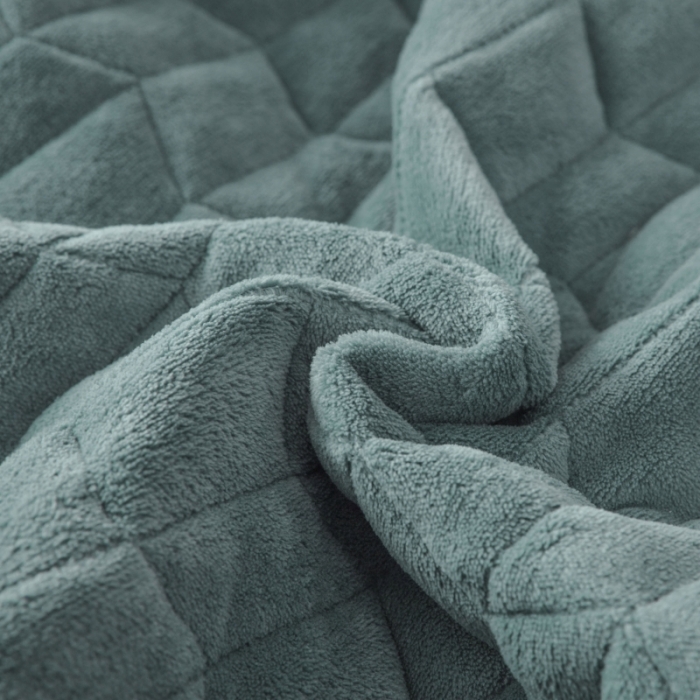 91家纺网 家纺一手货源 找家纺 小米笠 2021新款牛奶绒夹棉床笠 清新绿