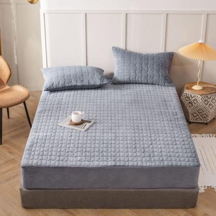 小米笠 2021新款牛奶绒夹棉床笠 炭木灰