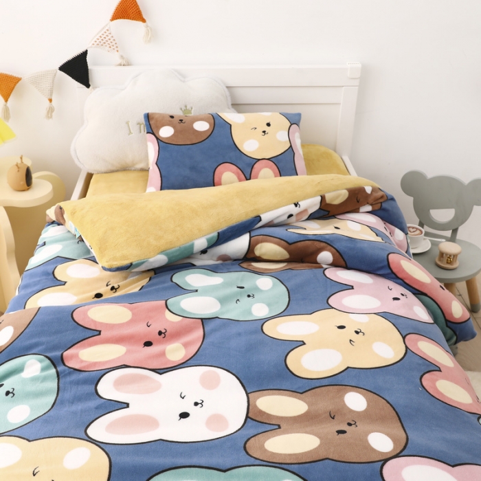 91家纺网 家纺一手货源 找家纺 （总）鱼宝 2021新款小版牛奶绒婴童多件套