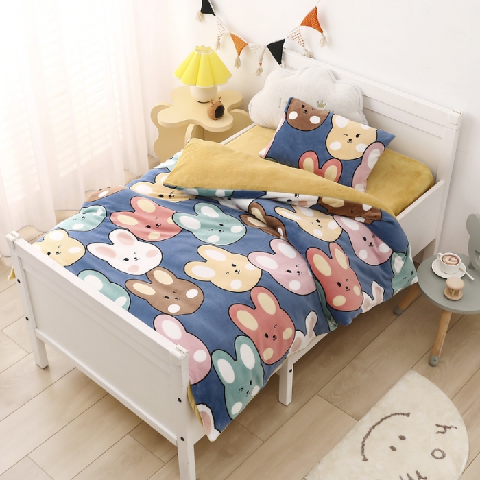 91家纺网 家纺一手货源 找家纺 （总）鱼宝 2021新款小版牛奶绒婴童多件套