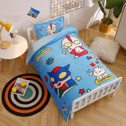 91家纺网 家纺一手货源 找家纺 （总）新款大版卡通宝宝绒幼儿园保暖套件加厚牛奶绒三件套多件套