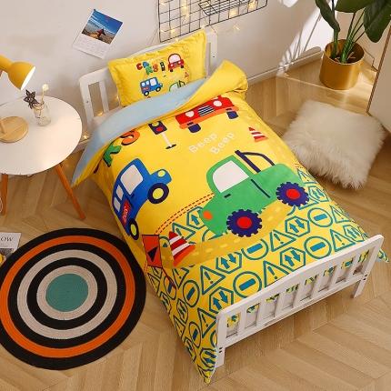 91家纺网 家纺一手货源 找家纺 （总）新款大版卡通宝宝绒幼儿园保暖套件加厚牛奶绒三件套多件套