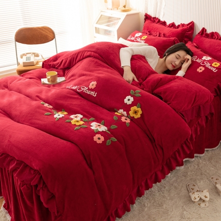 91家纺网 家纺一手货源 找家纺 （总）新款牛奶绒毛巾绣水晶雕花宝宝绒魔法绒法莱雪花绒四件套