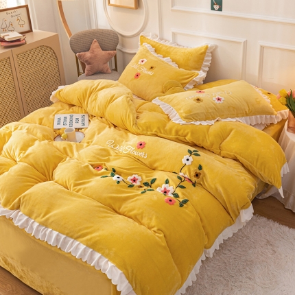 91家纺网 家纺一手货源 找家纺 （总）新款牛奶绒毛巾绣水晶雕花宝宝绒魔法绒法莱雪花绒四件套