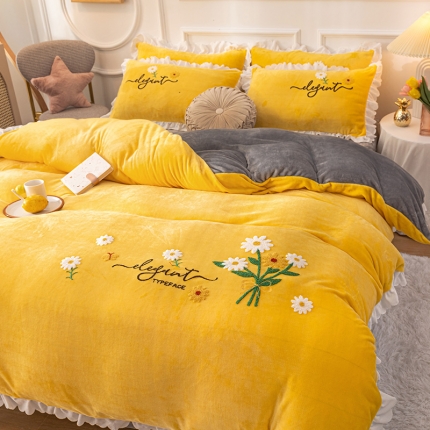 91家纺网 家纺一手货源 找家纺 （总）新款牛奶绒毛巾绣水晶雕花宝宝绒魔法绒法莱雪花绒四件套