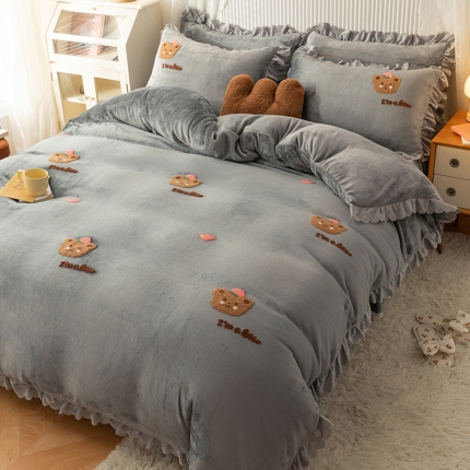 91家纺网 家纺一手货源 找家纺 （总）新款牛奶绒毛巾绣水晶雕花宝宝绒魔法绒法莱雪花绒四件套