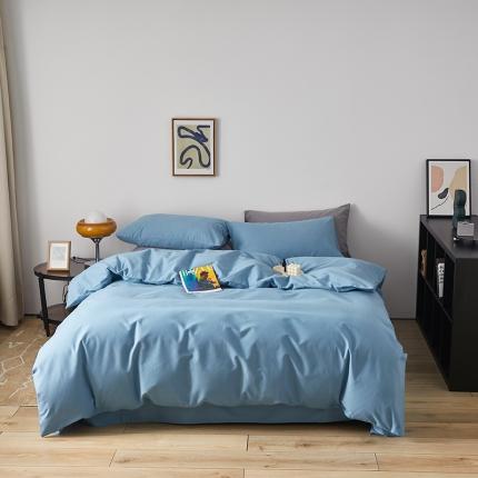 91家纺网 家纺一手货源 找家纺 (总）寝柔 2021新款秋冬加厚纯色纯棉全棉磨毛被套单件