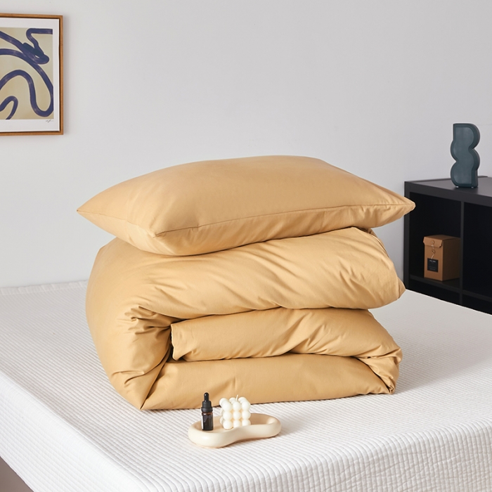 91家纺网 家纺一手货源 找家纺 寝柔 2021新款秋冬加厚纯色纯棉全棉磨毛被套单件 卡其