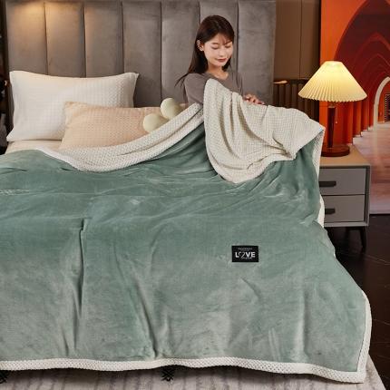 小燕燕 2022新款多功能可拆洗被套毯 草绿