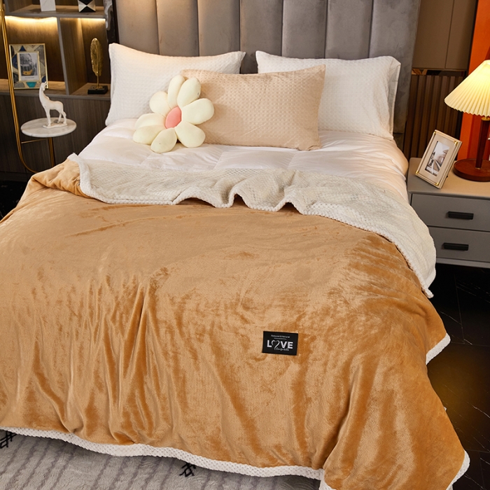 91家纺网 家纺一手货源 找家纺 小燕燕 2022新款多功能可拆洗被套毯 姜黄