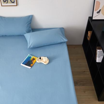 91家纺网 家纺一手货源 找家纺 寝柔 2021新款秋冬加厚纯色纯棉全棉磨毛枕套单件 爵士蓝