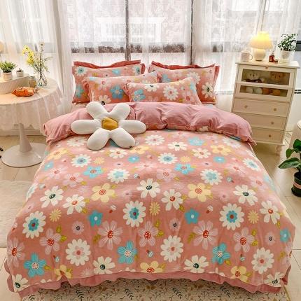 91家纺网 家纺一手货源 找家纺 （总）金爱家 2021新款高克重牛奶绒四件套