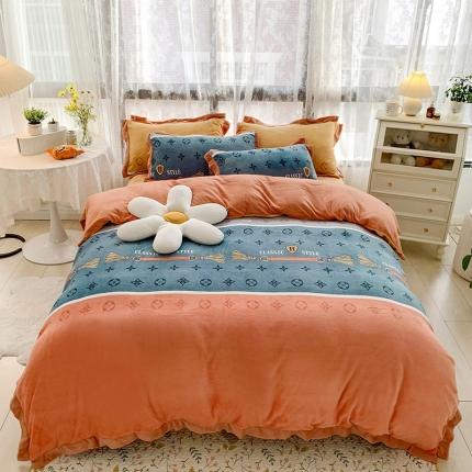 91家纺网 家纺一手货源 找家纺 （总）金爱家 2021新款高克重牛奶绒四件套