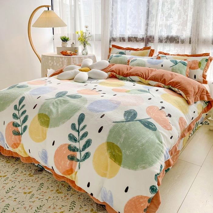 91家纺网 家纺一手货源 找家纺 （总）金爱家 2021新款高克重牛奶绒四件套