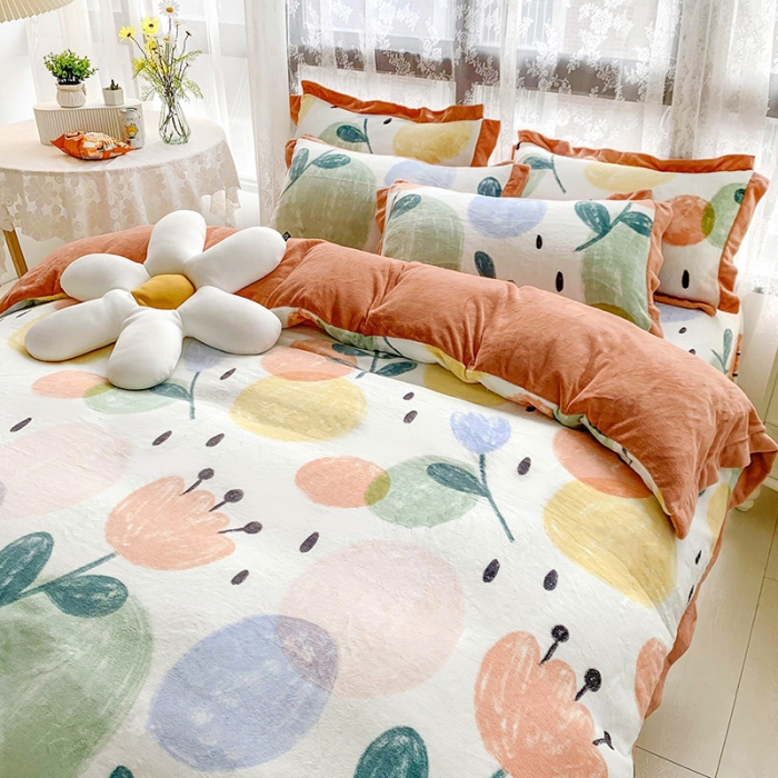 91家纺网 家纺一手货源 找家纺 （总）金爱家 2021新款高克重牛奶绒四件套