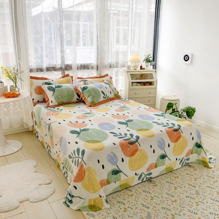 91家纺网 家纺一手货源 找家纺 金爱家 2021新款高克重牛奶绒四件套 梦幻世界