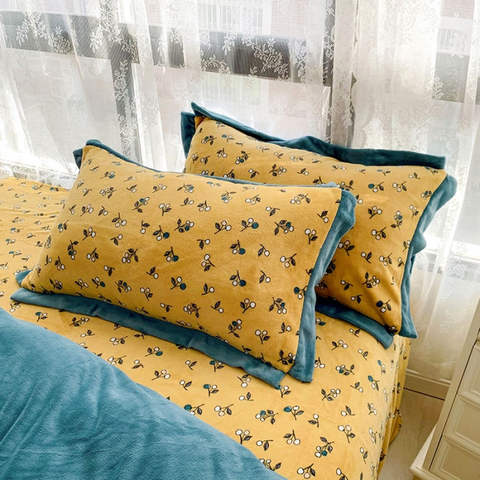 91家纺网 家纺一手货源 找家纺 金爱家 2021新款高克重牛奶绒四件套 秋实