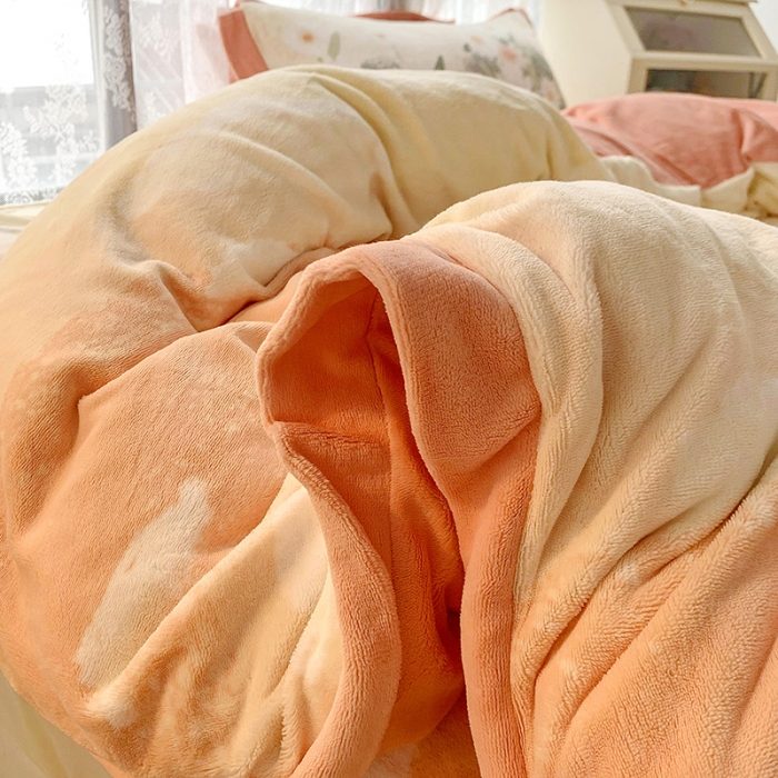 91家纺网 家纺一手货源 找家纺 金爱家 2021新款高克重牛奶绒四件套 诗情花意