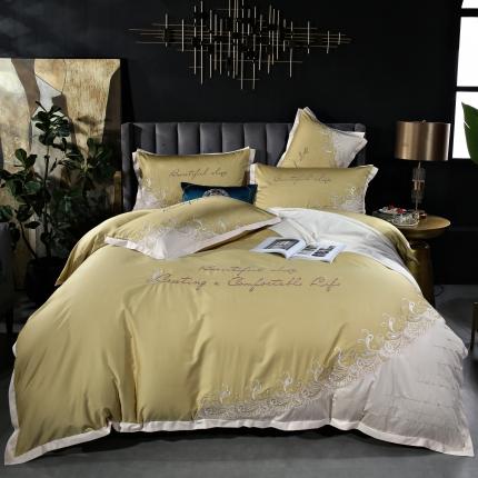 91家纺网 家纺一手货源 找家纺 （总）甜咪咪 2021新款居家系列100支长绒棉四件套