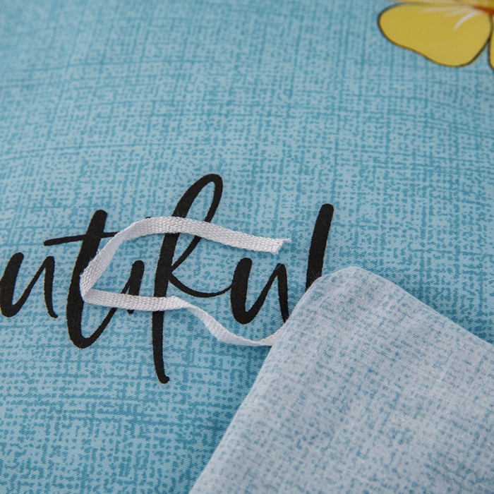 91家纺网 家纺一手货源 找家纺 纽缦 2021新款上下边单层单被套 花开半夏绿