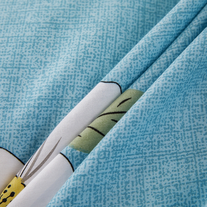 91家纺网 家纺一手货源 找家纺 纽缦 2021新款上下边单层单被套 花开半夏绿