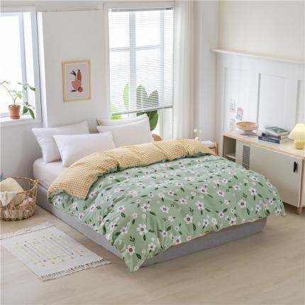 纽缦 2021新款上下边单层单被套 可可佳人绿