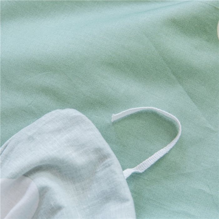 91家纺网 家纺一手货源 找家纺 纽缦 2021新款上下边单层单被套 喵星球绿