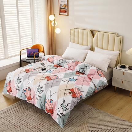 纽缦 2021新款上下边单层单被套 糖果熊