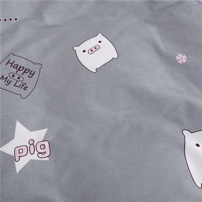 91家纺网 家纺一手货源 找家纺 纽缦 2021新款上下边单层单被套 小猪宝宝