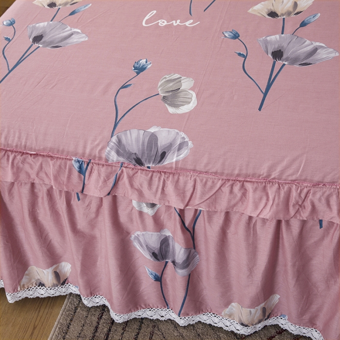 91家纺网 家纺一手货源 找家纺 纽缦 2021新款上下单层床裙 花丛