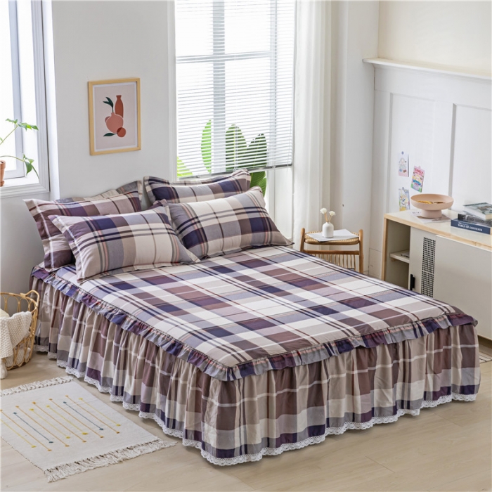 91家纺网 家纺一手货源 找家纺 纽缦 2021新款上下单层床裙 灰色格调