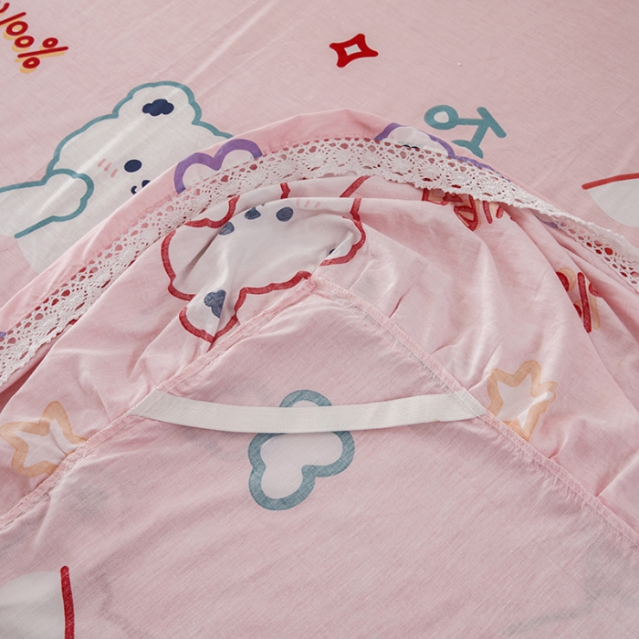 91家纺网 家纺一手货源 找家纺 纽缦 2021新款上下单层床裙 萌萌熊