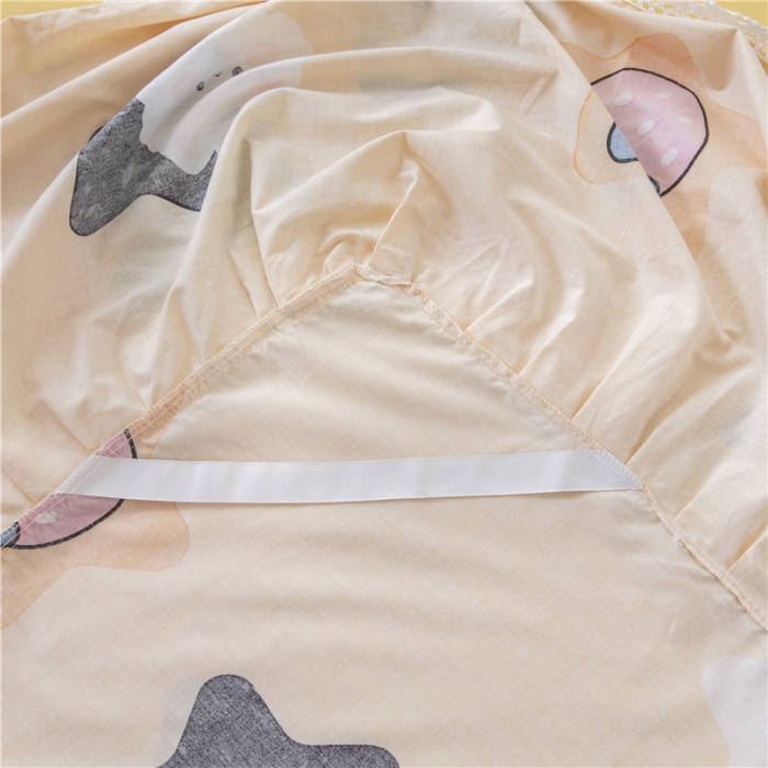 91家纺网 家纺一手货源 找家纺 纽缦 2021新款上下单层床裙 喵星球黄