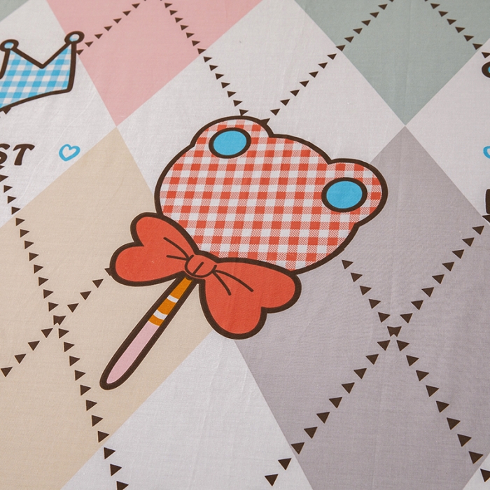 91家纺网 家纺一手货源 找家纺 纽缦 2021新款上下单层床裙 糖果熊