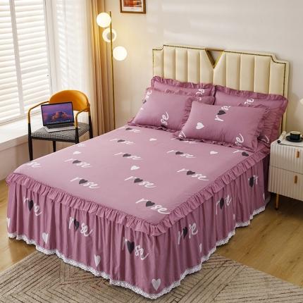 91家纺网 家纺一手货源 找家纺 纽缦 2021新款上下单层床裙 甜蜜的爱