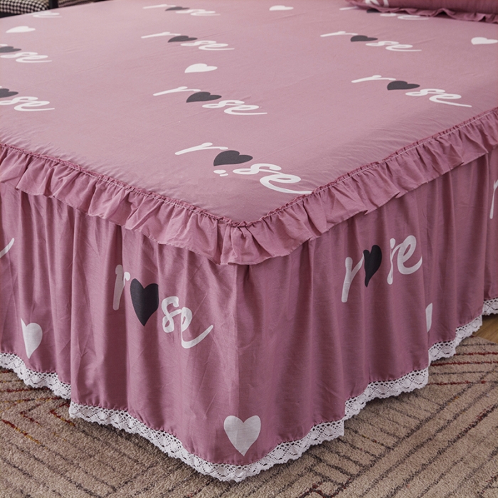 91家纺网 家纺一手货源 找家纺 纽缦 2021新款上下单层床裙 甜蜜的爱