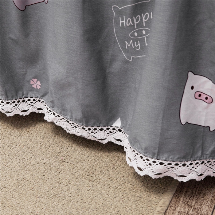 91家纺网 家纺一手货源 找家纺 纽缦 2021新款上下单层床裙 小猪宝宝